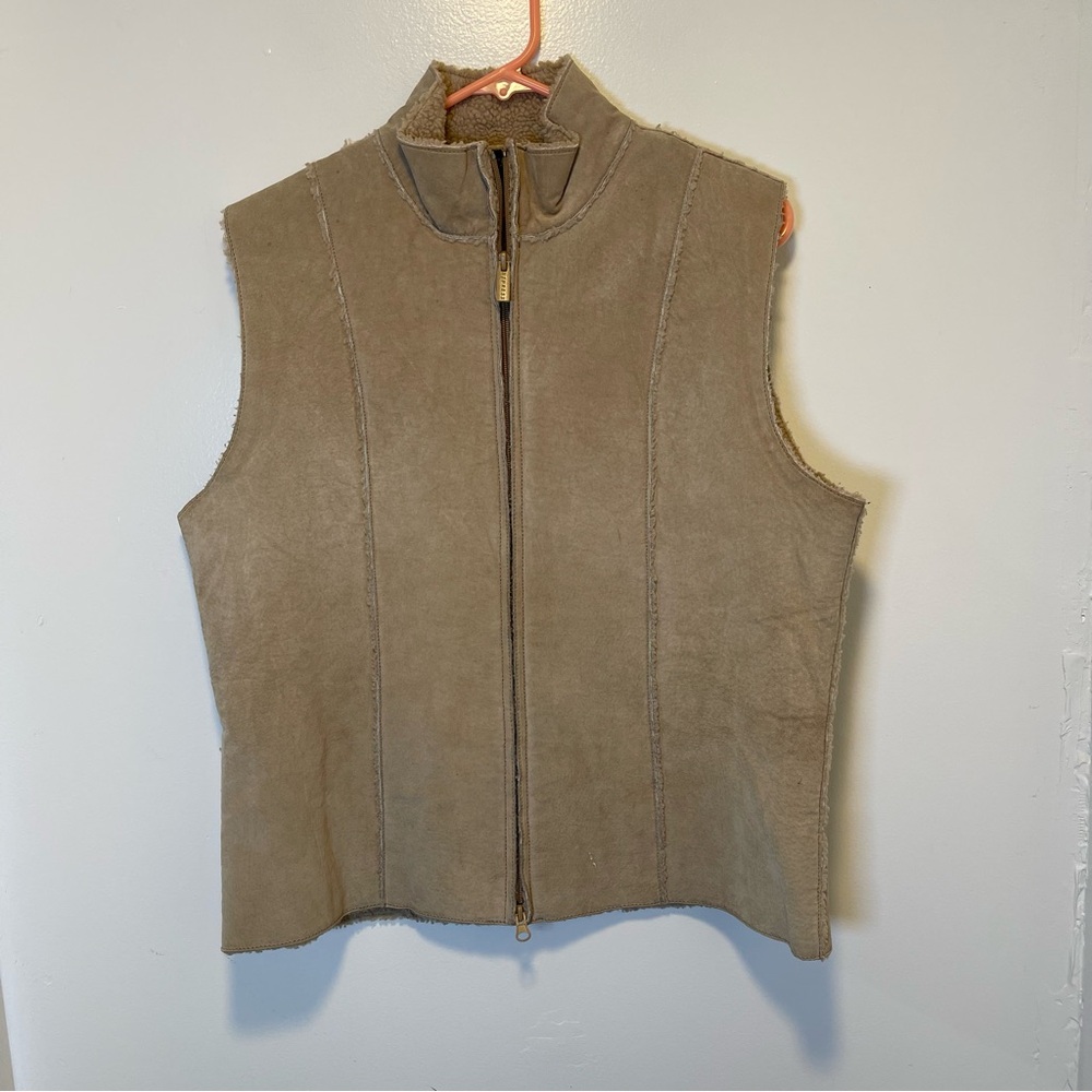 Express tan Brown‎ Suede Vest women’s size large